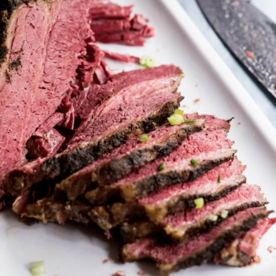 Easiest Slow Cooker Brisket - Recipe photo by SundaySupper