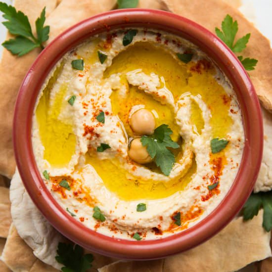 Easy Homemade Hummus with Tahini - Recipe photo by dontgobaconmyheart