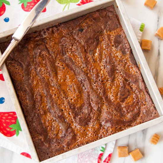 Easy Caramel Swirl Brownies - Recipe photo by Bakin Care of Business