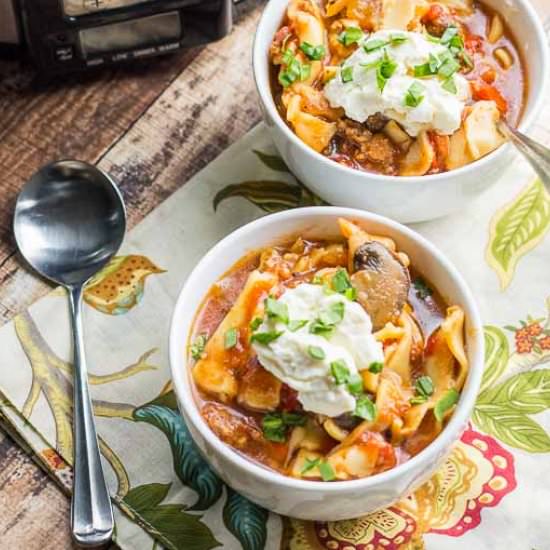 Slow Cooker Lasagna Soup - Recipe photo by homeandplate