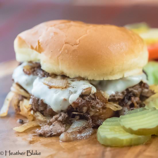 Fried Onion-Mushroom Burger - Recipe photo by Cookingintherockies