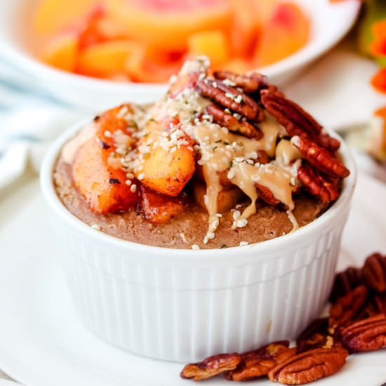 Baked Oatmeal with Peaches - Recipe photo by DineLikeShay