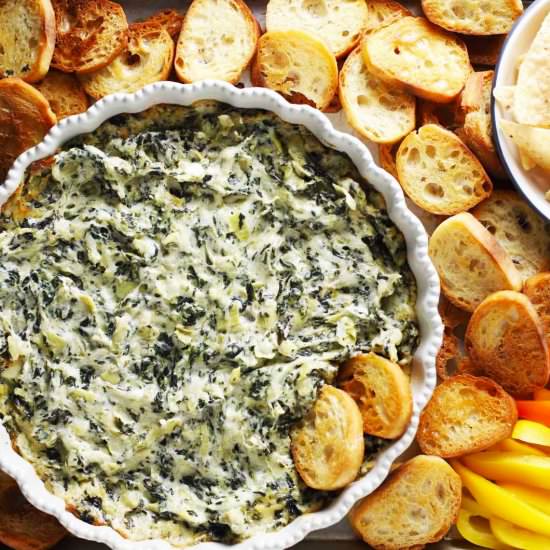 The Best Spinach Artichoke Dip - Recipe photo by Zestedlemon