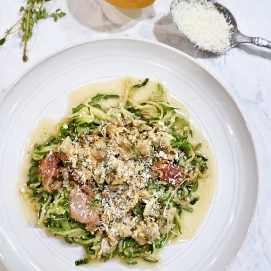 White Clam Sauce with Zoodles - Recipe photo by A Wholesome New World