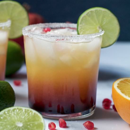 Pomegranate Sunset Margarita - Recipe photo by peanutbutterandfitness
