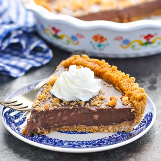 Chocolate Pudding Pie - Recipe photo by The Seasoned Mom