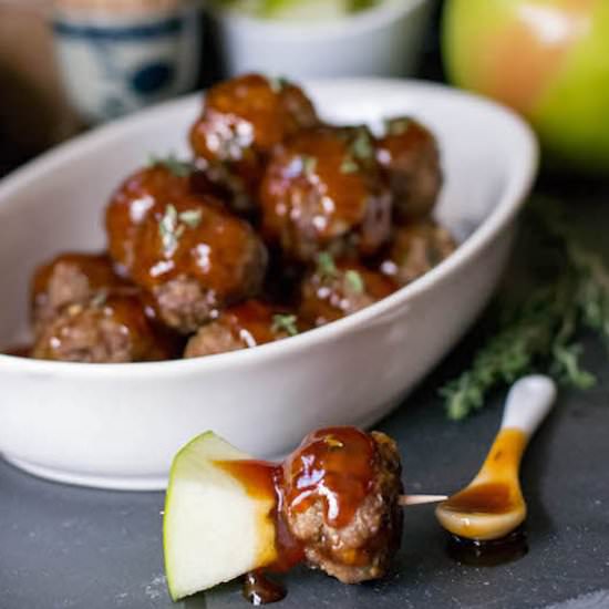 Apple Cider Glazed Meatballs - Recipe photo by whattheforksfordinner
