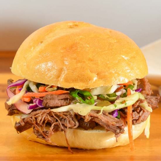 Korean Pulled Beef with Slaw - Recipe photo by serenabakessimplyfrom scratch