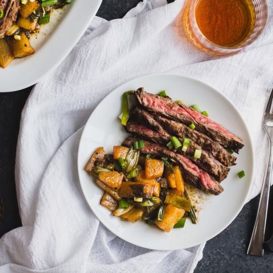 Pineapple Marinated Skirt Steak - Recipe photo by coffeeandcrumbs