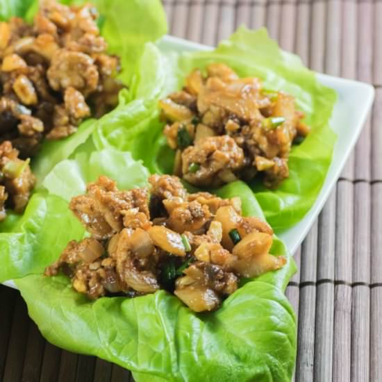 Chicken Lettuce Wraps - Recipe photo by noshingwiththenolands