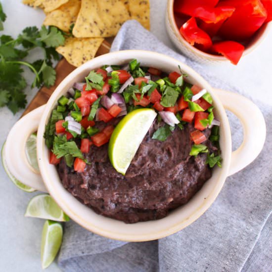 Creamy Vegan Black Bean Dip - Recipe photo by FitLiving Eats