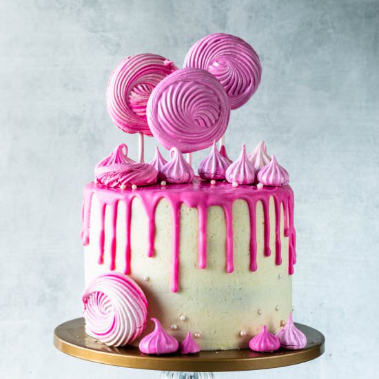 Almond Strawberry Pink Cake - Recipe photo by piesandtacos