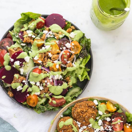 Green Goddess Greek Power Salad - Recipe photo by Mealswithmaggie