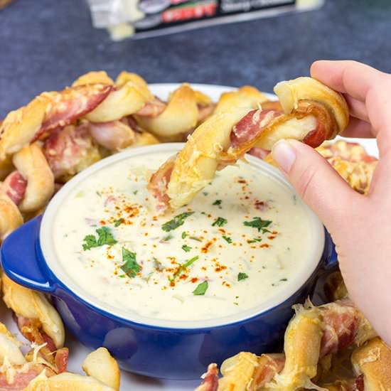 Bacon Wrapped Breadsticks - Recipe photo by spicedblog