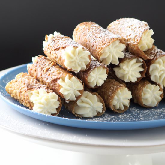Valentine Tuile Cannoli - Recipe photo by TheFrayedApron