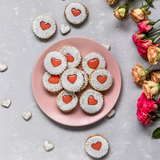 Vegan Blood Orange Linzer Cookies - Recipe photo by ShortGirlTallOrder