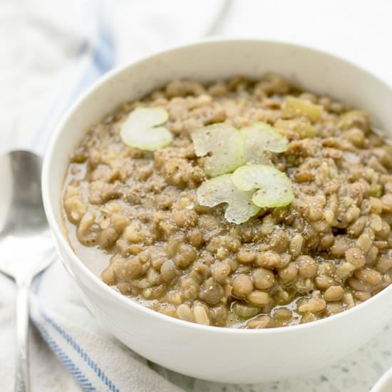 Lentil Soup with Celery Root - Recipe photo by LifesLittleSweets
