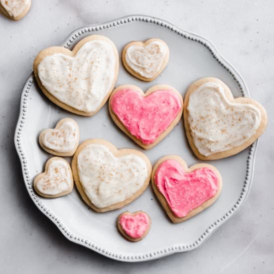 Valentine's Heart Sugar Cookies - Recipe photo by bluebowlrecipes