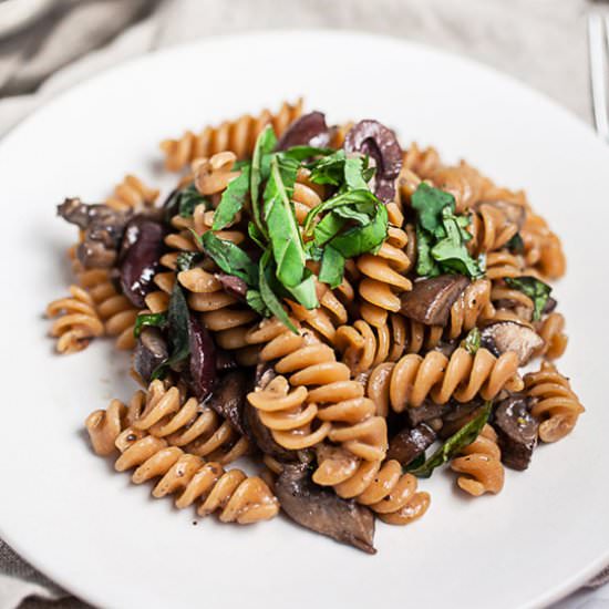 Mushroom and Olive Pasta - Recipe photo by therusticfoodie