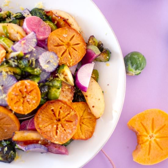 Roasted Persimmon & Fall Vegetables - Recipe photo by healthyfeels