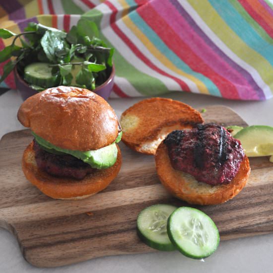 Beetroot Beef Burgers - Recipe photo by Mrs Jones Kitchen
