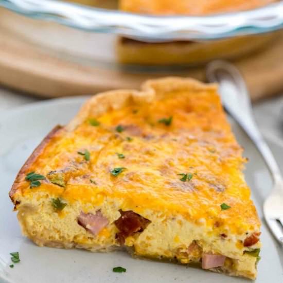 Ham and Cheese Quiche - Recipe photo by peasandpeonies