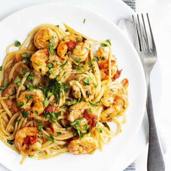 Shrimp Fra Diavolo - Recipe photo by PinchandSwirl
