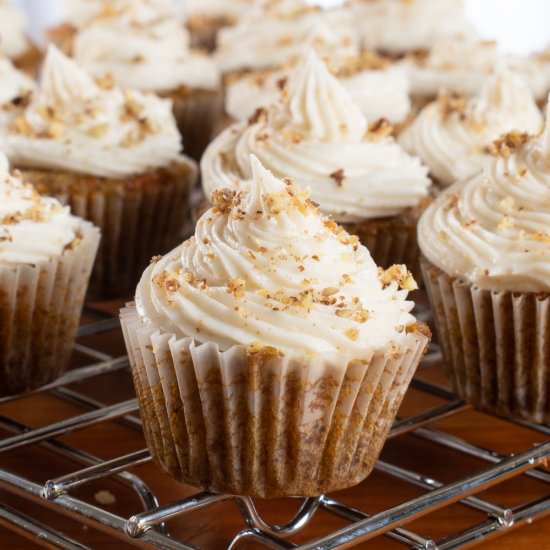 Mini Carrot Cake Cupcakes with Frosting - Recipe photo by For the Love of Cooking