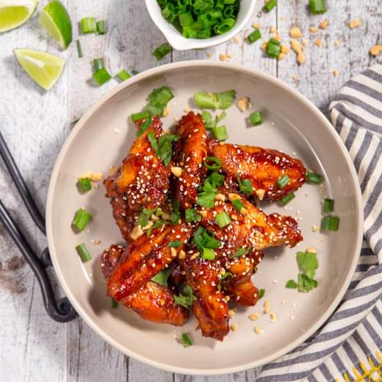 Spicy Smoked Korean Chicken Wings - Recipe photo by TheBBQBuddha