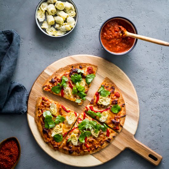 Cauliflower Crust Pizza - Recipe photo by Spoonabilities