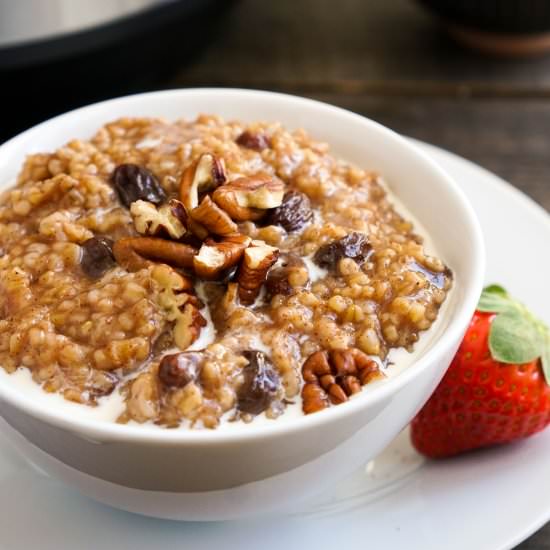 Instant Pot Steel Cut Oats - Recipe photo by thisbakinglifeblog