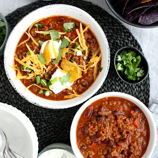 Classic Crowd Pleasing Beef Chili - Recipe photo by Monday Sunday Kitchen