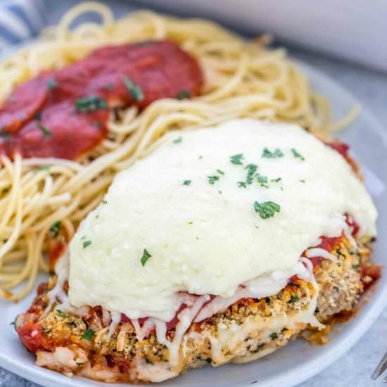 Baked Chicken Parmesan - Recipe photo by peasandpeonies