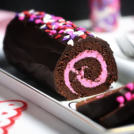 Chocolate Swiss Roll Cake - Recipe photo by Nataliewaybakes