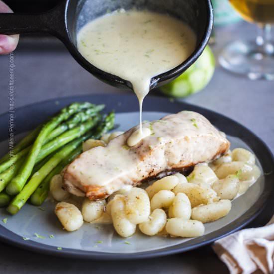 Pan Seared Salmon with Beurre Blanc - Recipe photo by Craft Beering