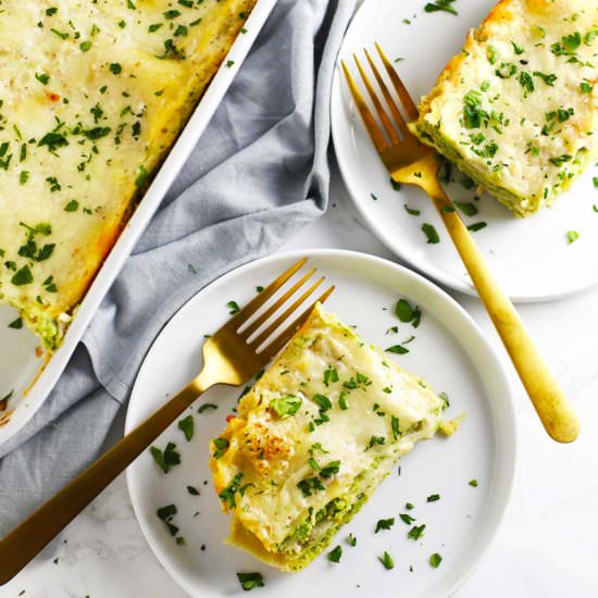 Veggie Loaded White Chicken Lasagna - Recipe photo by Zestedlemon