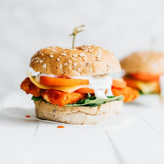 Buffalo Tempeh Sandwiches - Recipe photo by liveeatlearn