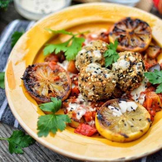 Falafels with Ratatouille - Recipe photo by TopFoodFacts