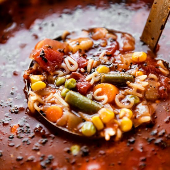 Homemade Alphabet Vegetable Soup - Recipe photo by sallysbakingaddiction