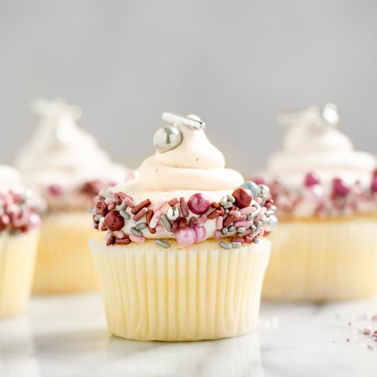 White Chocolate Strawberry Cupcakes - Recipe photo by The Sugar Coated Cottage