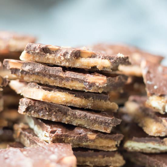 Chocolate Butterscotch Toffee - Recipe photo by LifesLittleSweets
