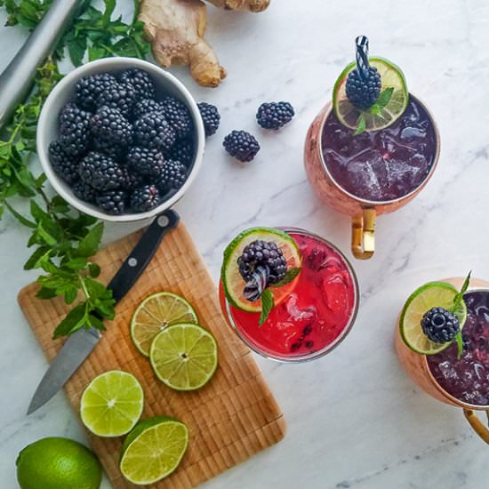 Ginger Blackberry Twisted Mule - Recipe photo by Savoring Today