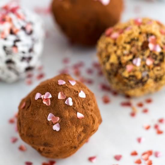 Easy Valentine Chocolate Truffles - Recipe photo by Savoring Today