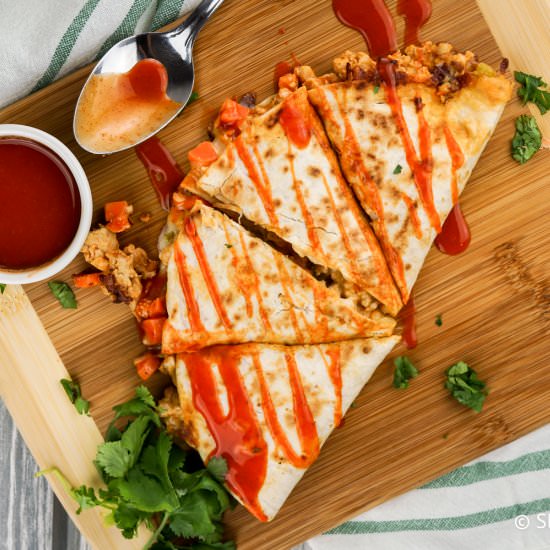 Buffalo Chicken Quesadilla - Recipe photo by SlenderKitchen
