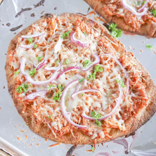 BBQ Chicken Naan Pizza - Recipe photo by NOMasteKitchen