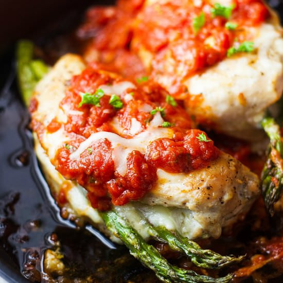 Baked Asparagus Parmesan Chicken - Recipe photo by Garden in the kitchen