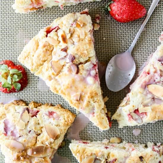 Strawberries and Cream Scones - Recipe photo by The Desserted Girl