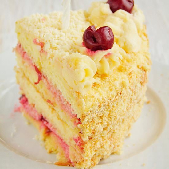 Cherry and vanilla cake - Recipe photo by Izaa