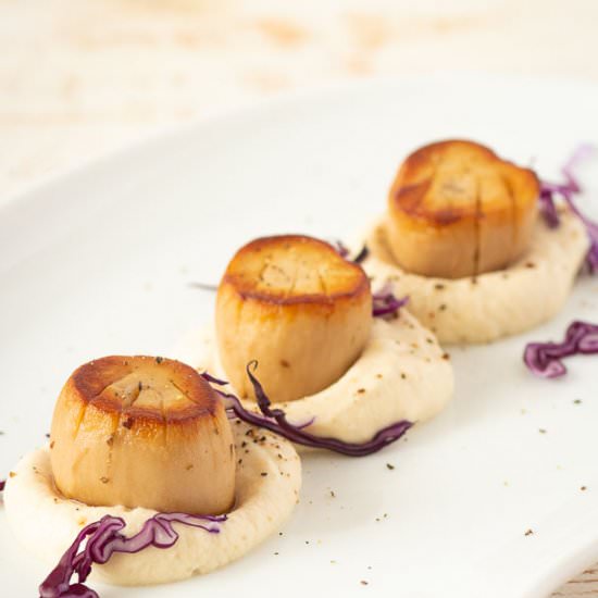 Seared vegan scallops - Recipe photo by slavicvegan