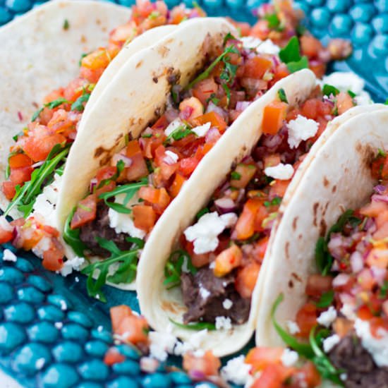 Vegetarian Tacos with Black Beans - Recipe photo by alwaysusebutter